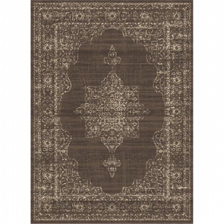 AURIC 3563-0042-LIGHTBROWN Colosseo Area Rug, Light Brown - 7 ft. 10 in. x 10 ft. 6 in. AU2643468